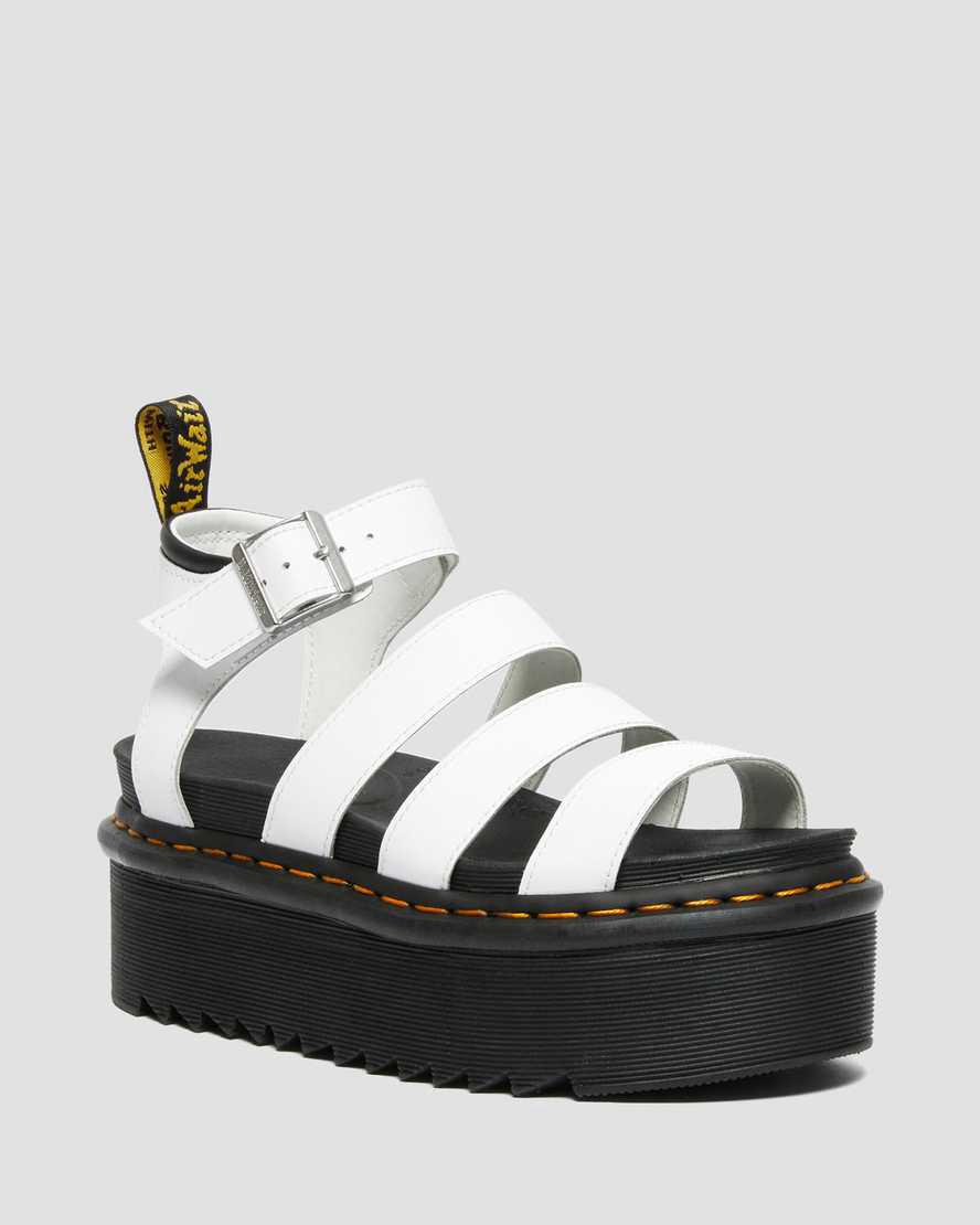 Dr Martens Blaire Hydro Leather Platform Strap Gladiator-sandalen Damen Weiß | 852940-JAF
