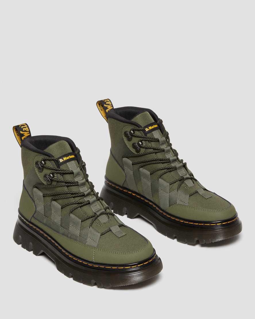 Dr Martens Boury Leather Freizeitstiefel Herren Khaki Grün | 139865-OWC