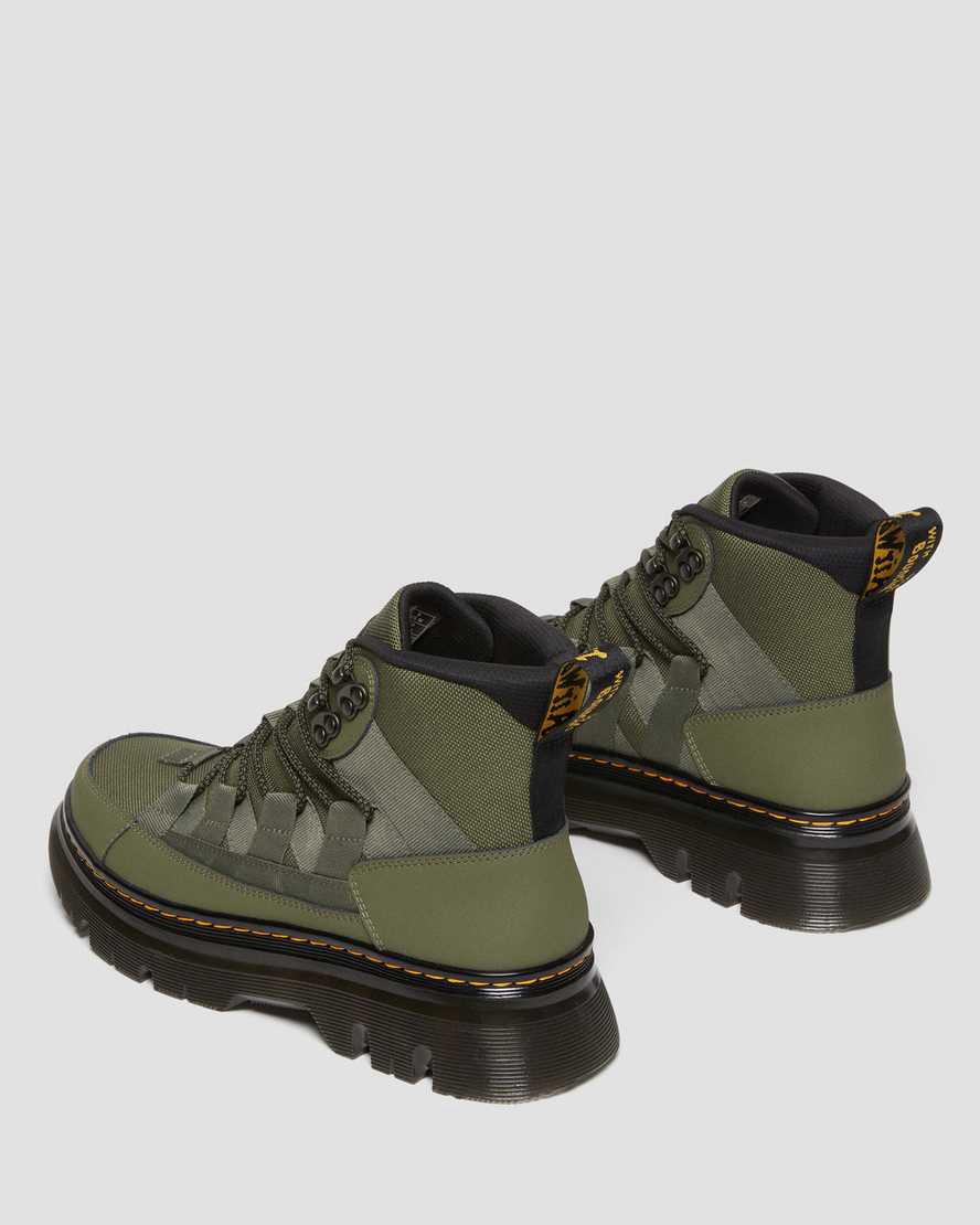 Dr Martens Boury Leather Freizeitstiefel Herren Khaki Grün | 139865-OWC