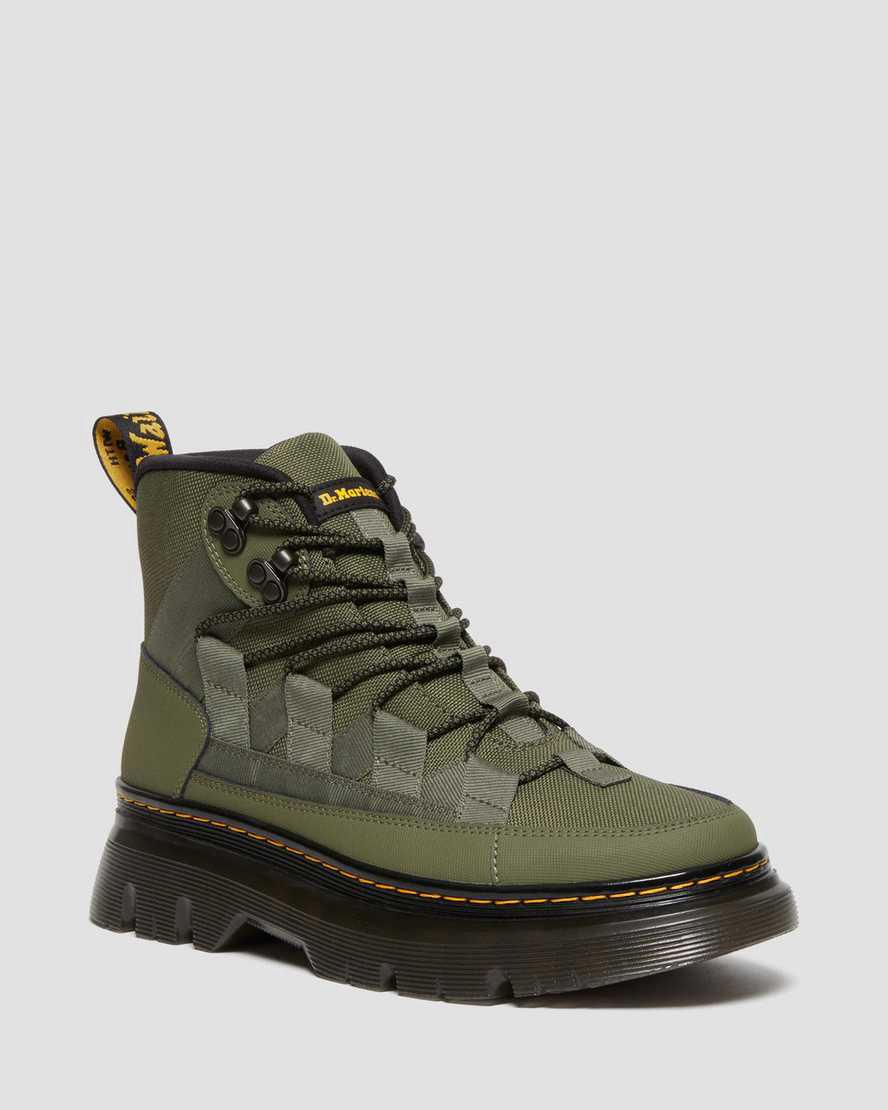 Dr Martens Boury Leather Freizeitstiefel Herren Khaki Grün | 139865-OWC