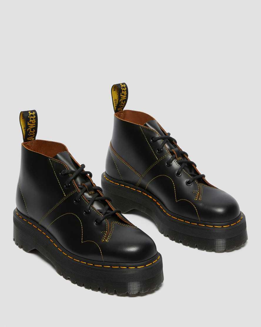 Dr Martens Church Monkey Plateau Stiefel Damen Schwarz | 318247-AUV