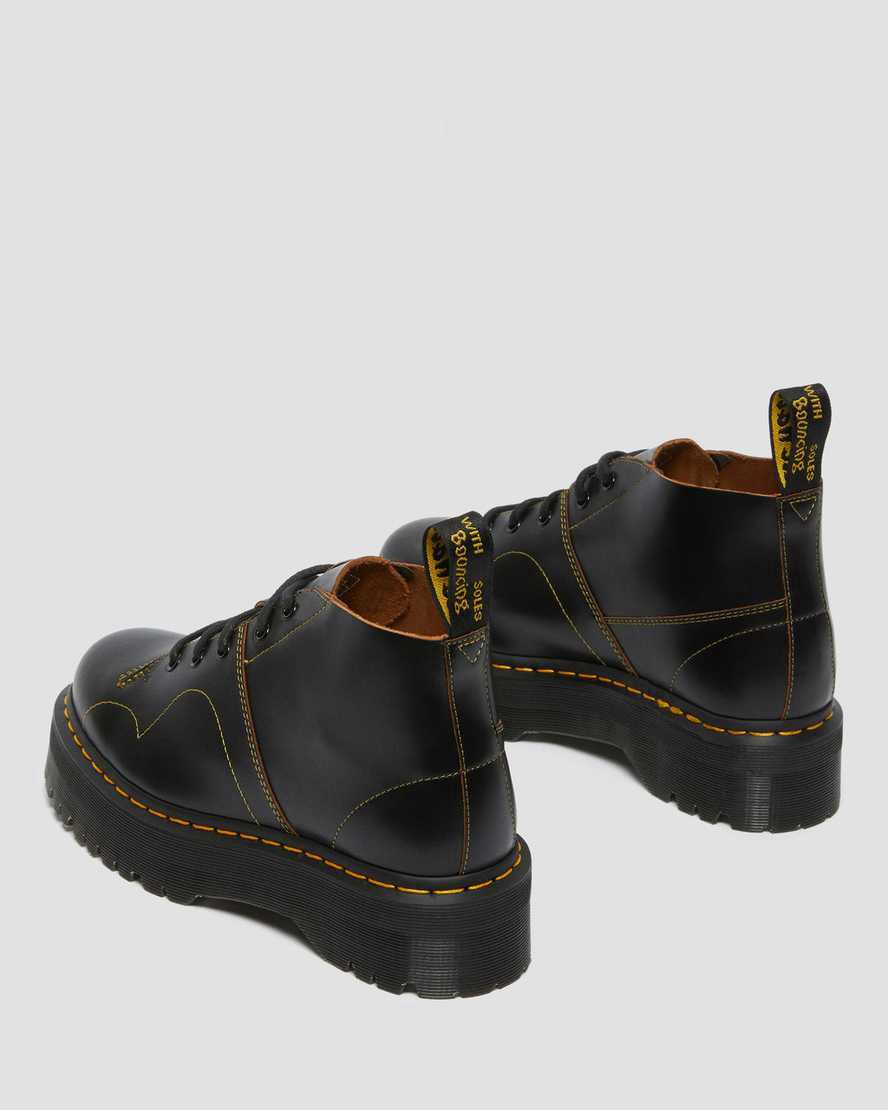Dr Martens Church Monkey Plateau Stiefel Damen Schwarz | 318247-AUV