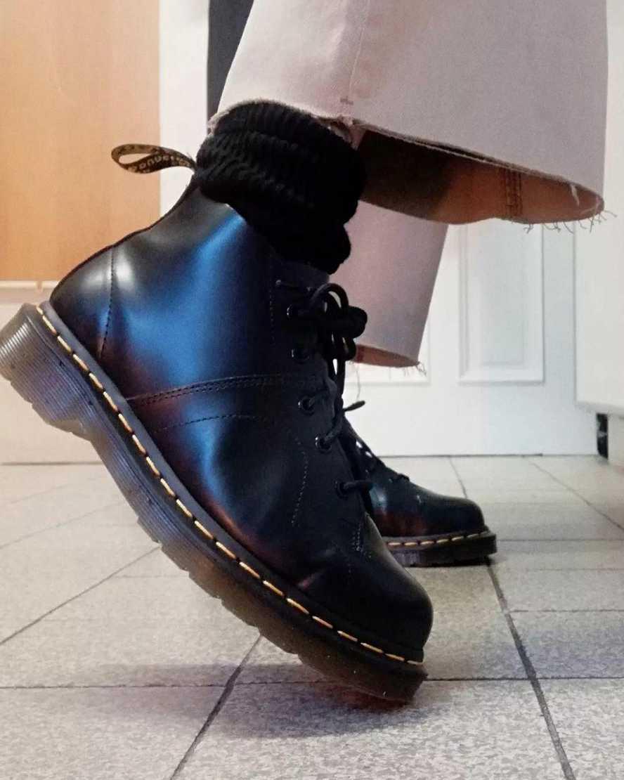 Dr Martens Church Smooth Leather Monkey Originals Boots Damen Schwarz | 523960-BHG