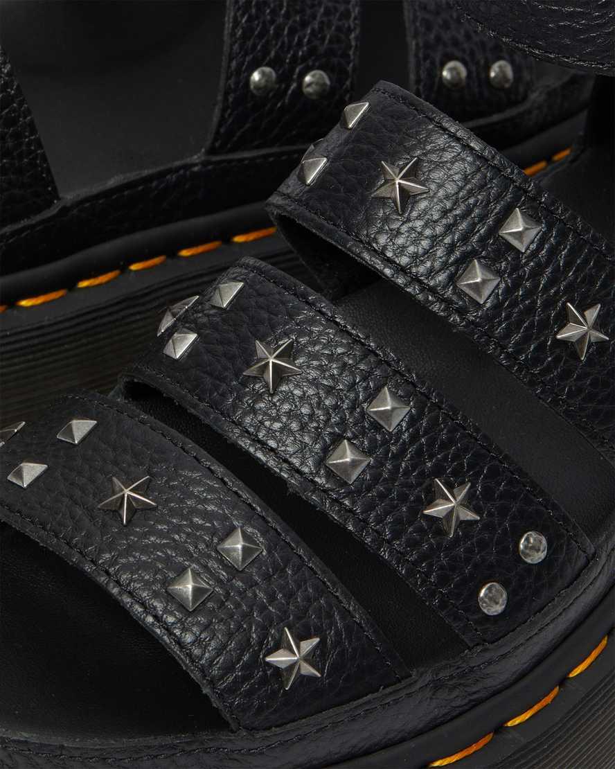 Dr Martens Clarissa Milled Nappa Platform Strap Gladiator-sandalen Damen Schwarz | 465398-DUM