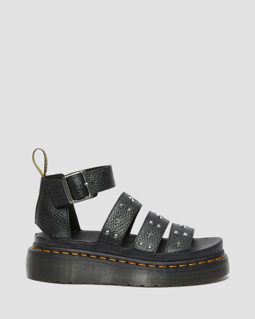 Dr Martens Clarissa Milled Nappa Platform Strap Gladiator-sandalen Damen Schwarz | 465398-DUM