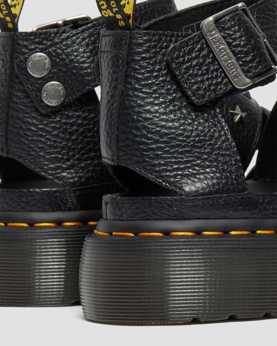 Dr Martens Clarissa Milled Nappa Platform Strap Gladiator-sandalen Damen Schwarz | 465398-DUM