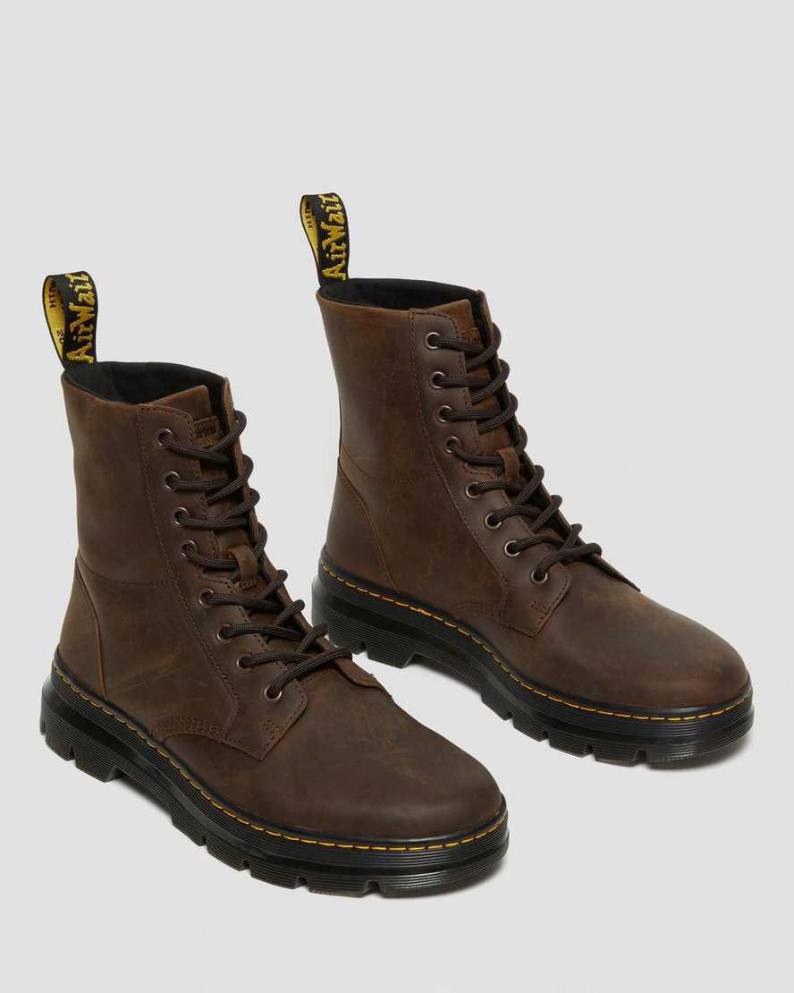 Dr Martens Combs Crazy Horse Leather Stiefeletten Herren Braun | 180364-PNI