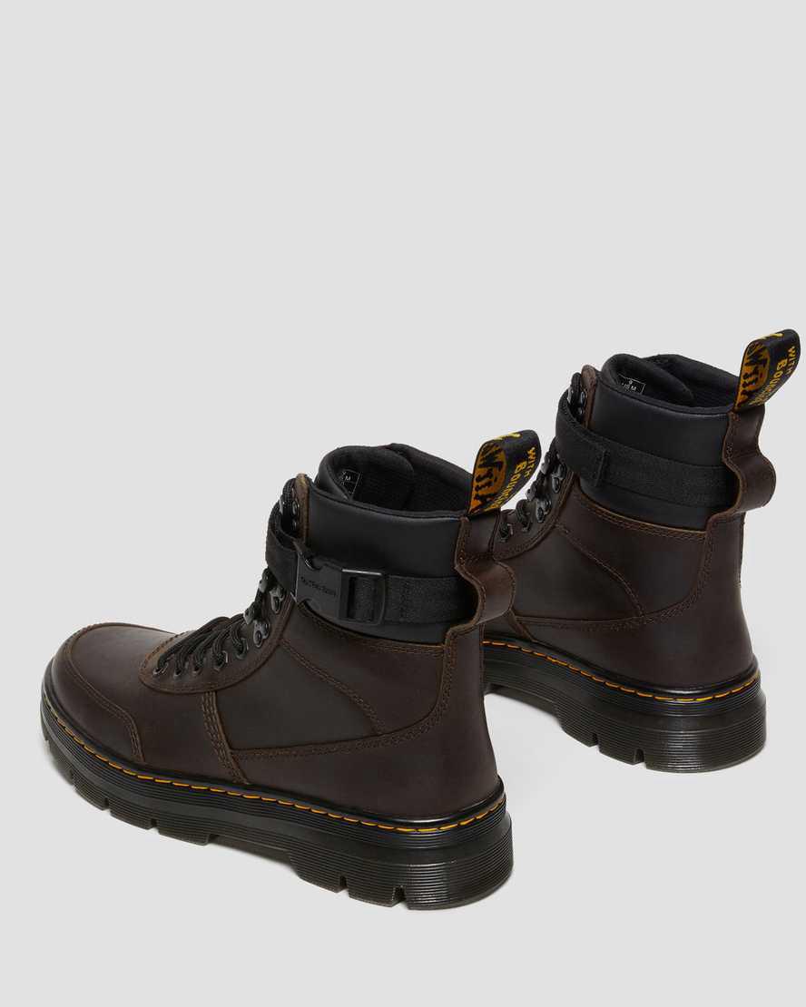 Dr Martens Combs Tech Crazy Horse Leather Stiefeletten Herren Dunkelbraun | 908175-YRP