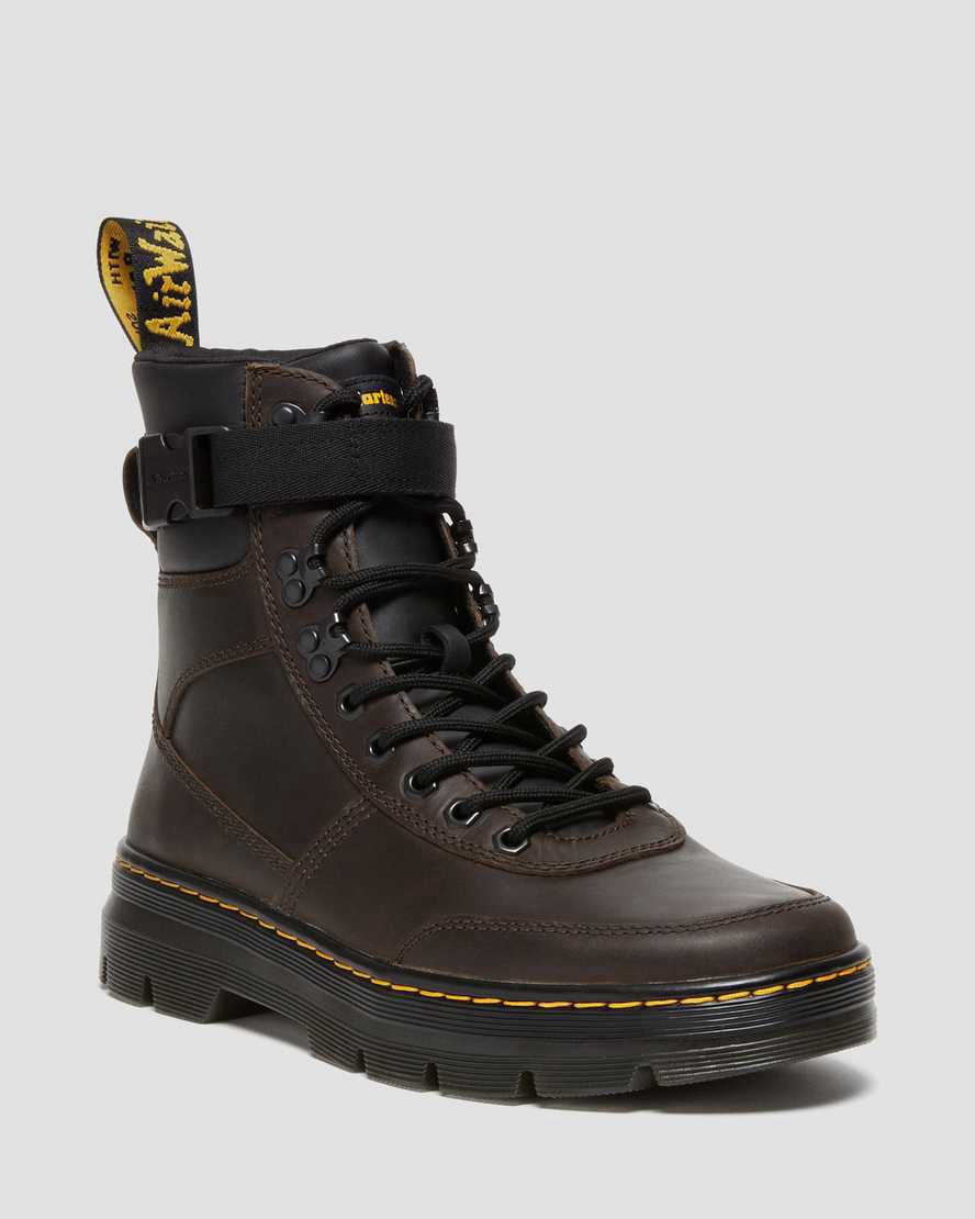 Dr Martens Combs Tech Crazy Horse Leather Stiefeletten Herren Dunkelbraun | 908175-YRP