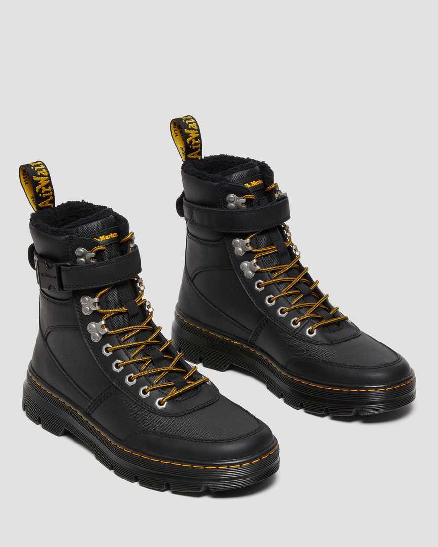 Dr Martens Combs Tech Faux Fur-Lined Stiefeletten Herren Schwarz | 298640-NTF