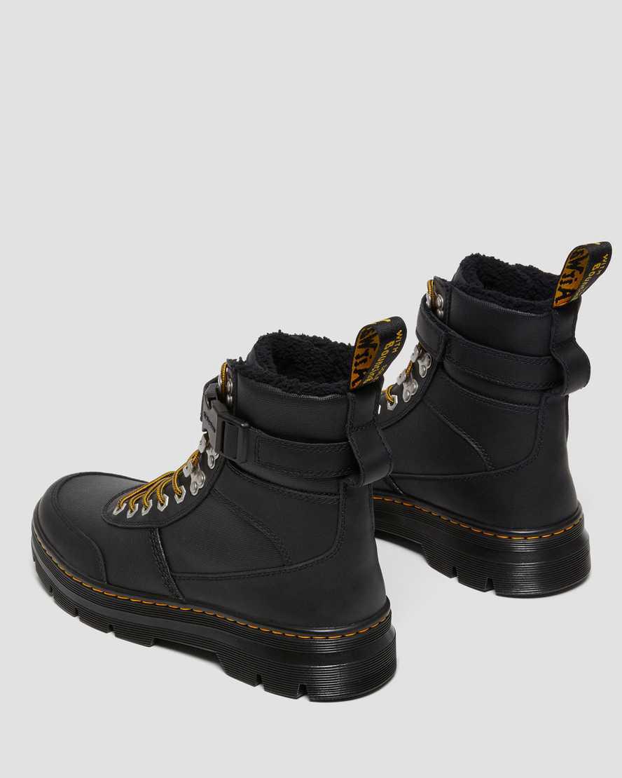 Dr Martens Combs Tech Faux Fur-Lined Stiefeletten Herren Schwarz | 298640-NTF