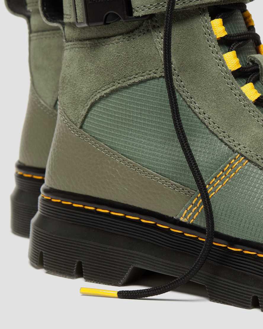 Dr Martens Combs Tech Milled Nappa & Suede Stiefeletten Herren Khaki Grün | 825379-HGC