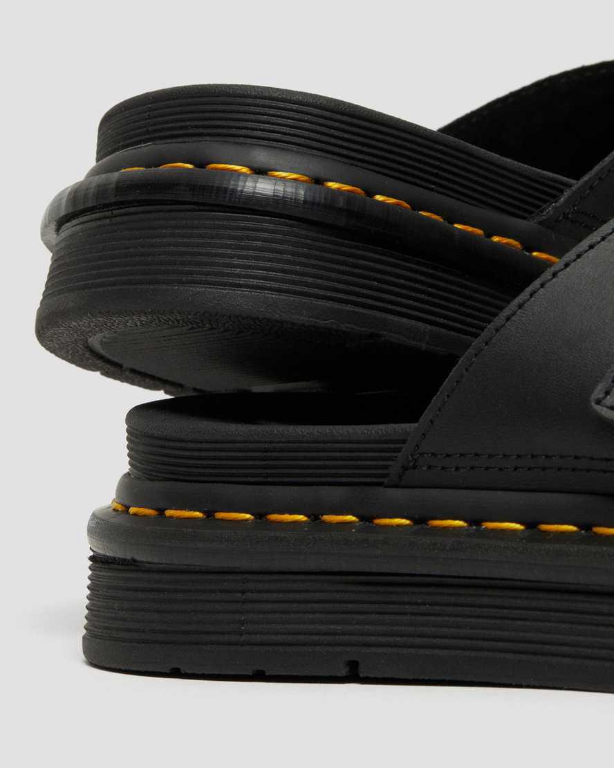 Dr Martens Dax Leather Badelatschen Damen Schwarz | 318956-MNI