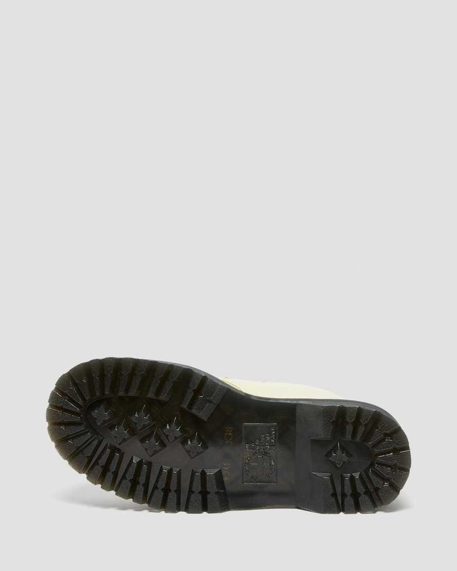 Dr Martens Devon Heart Leather Platform Stiefeletten Damen Braun Weiß | 149052-CJZ