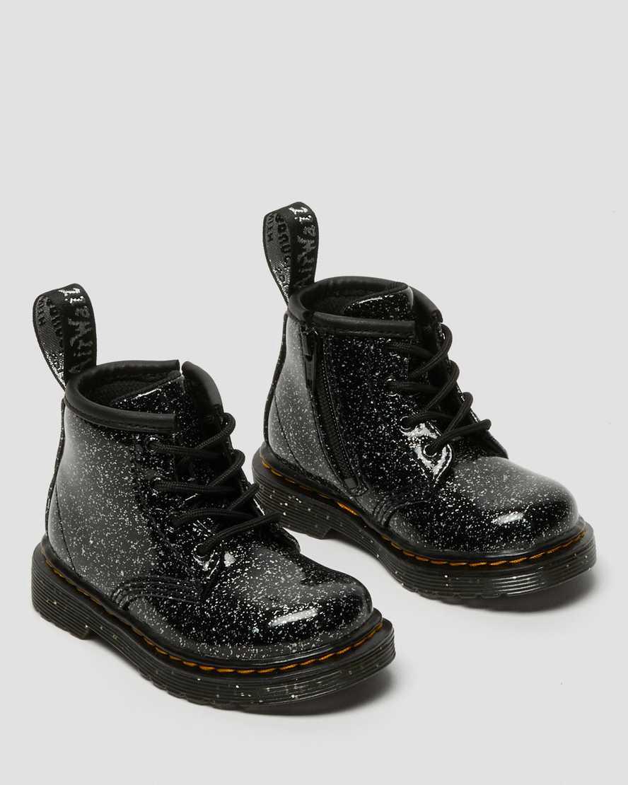 Dr Martens Infant 1460 Glitter Stiefeletten Kinder Schwarz | 697830-CEH
