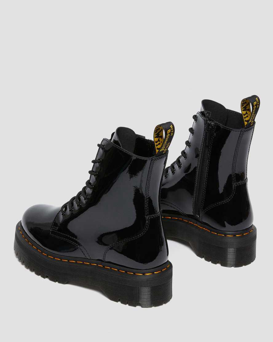 Dr Martens Jadon Boot Patent Leather Platforms Stiefeletten Damen Schwarz | 210765-FJW