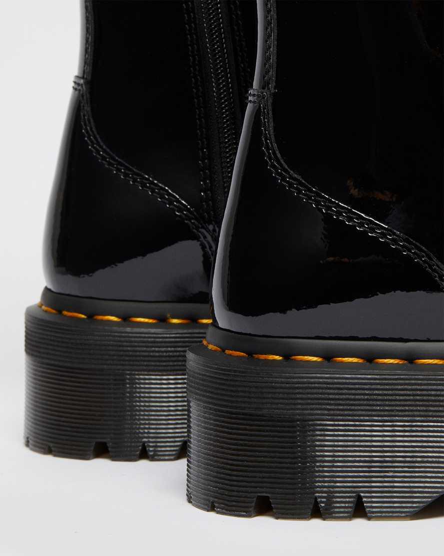 Dr Martens Jadon Boot Patent Leather Platforms Stiefeletten Damen Schwarz | 210765-FJW