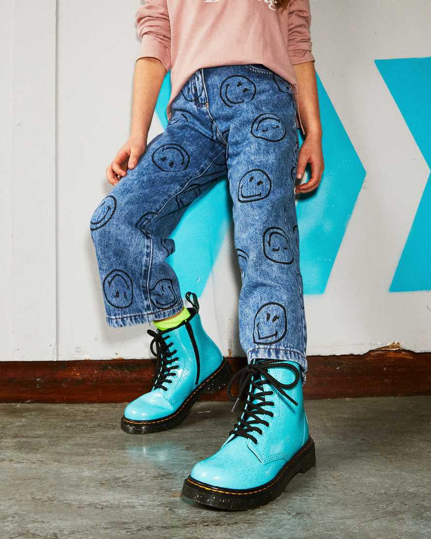 Dr Martens Junior 1460 Glitter Schnürstiefel Kinder Türkis | 170953-DTL