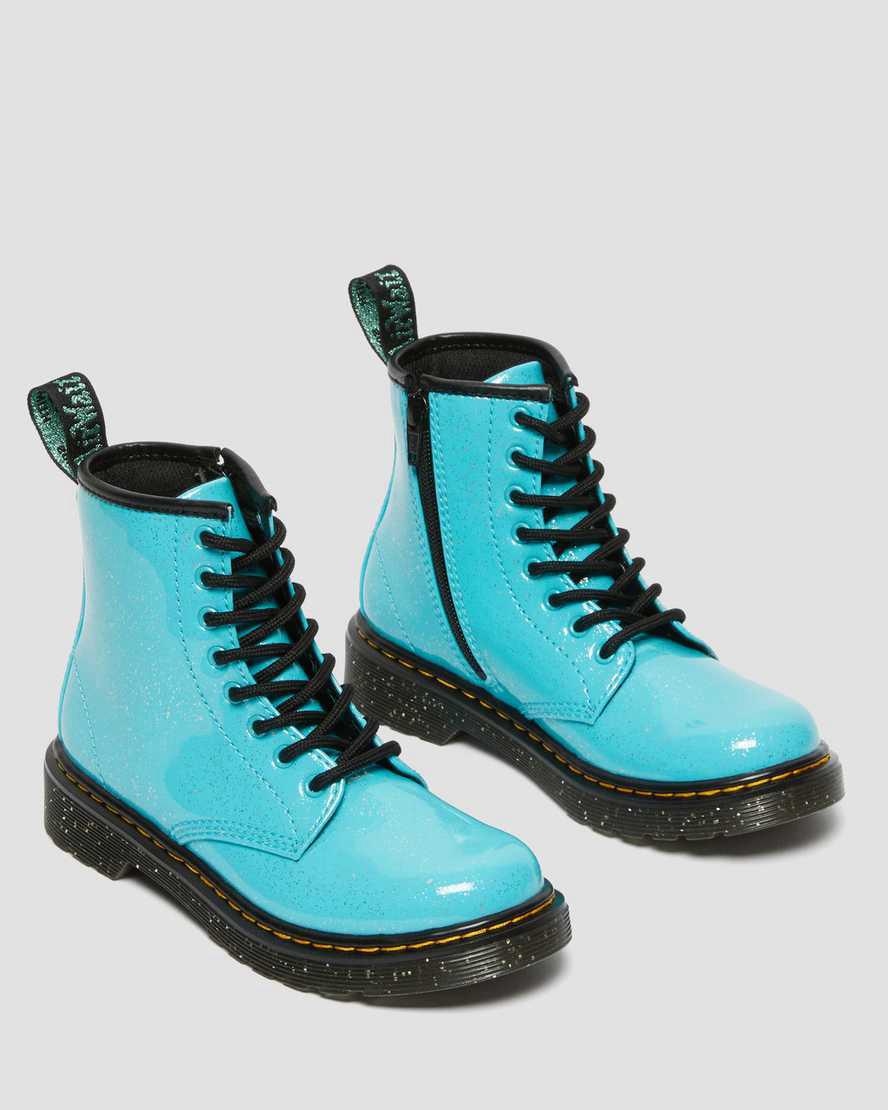 Dr Martens Junior 1460 Glitter Schnürstiefel Kinder Türkis | 170953-DTL