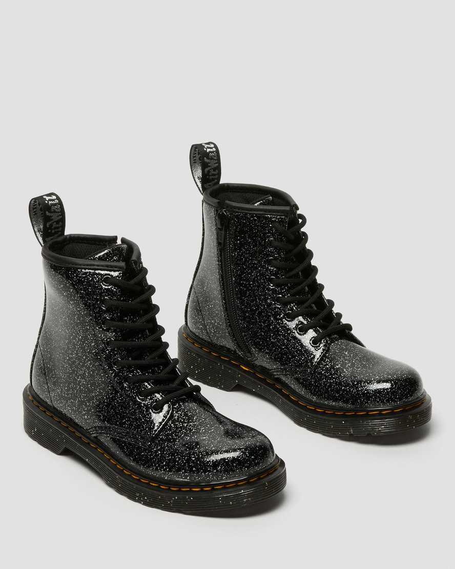 Dr Martens Junior 1460 Glitter Schnürstiefel Kinder Schwarz | 248307-BZC