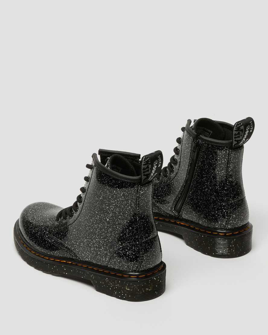 Dr Martens Junior 1460 Glitter Schnürstiefel Kinder Schwarz | 248307-BZC