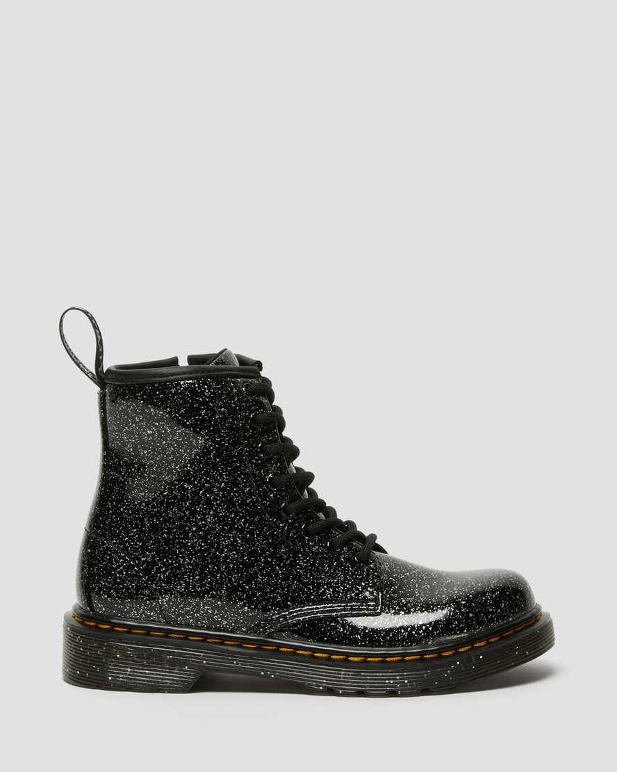 Dr Martens Junior 1460 Glitter Schnürstiefel Kinder Schwarz | 248307-BZC