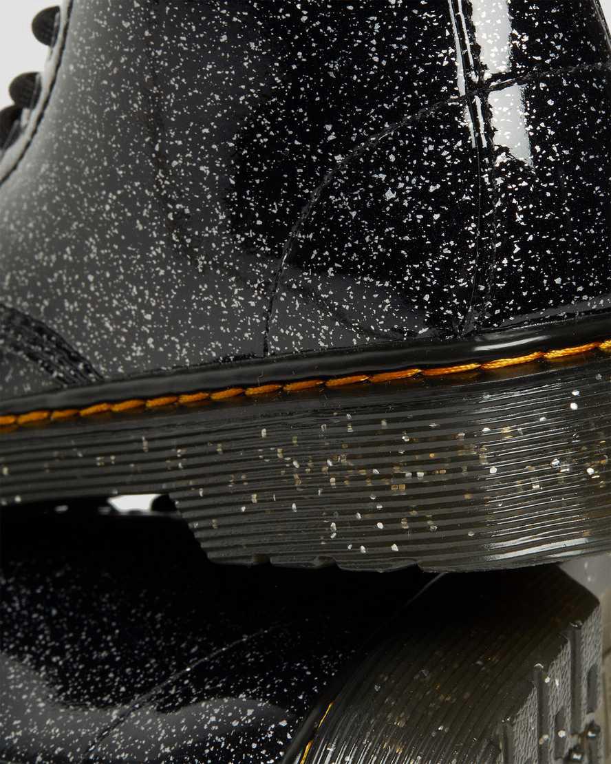 Dr Martens Junior 1460 Glitter Schnürstiefel Kinder Schwarz | 248307-BZC