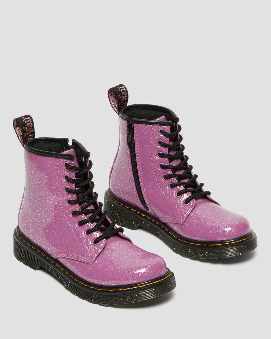 Dr Martens Junior 1460 Glitter Schnürstiefel Kinder Rosa | 921534-WUC