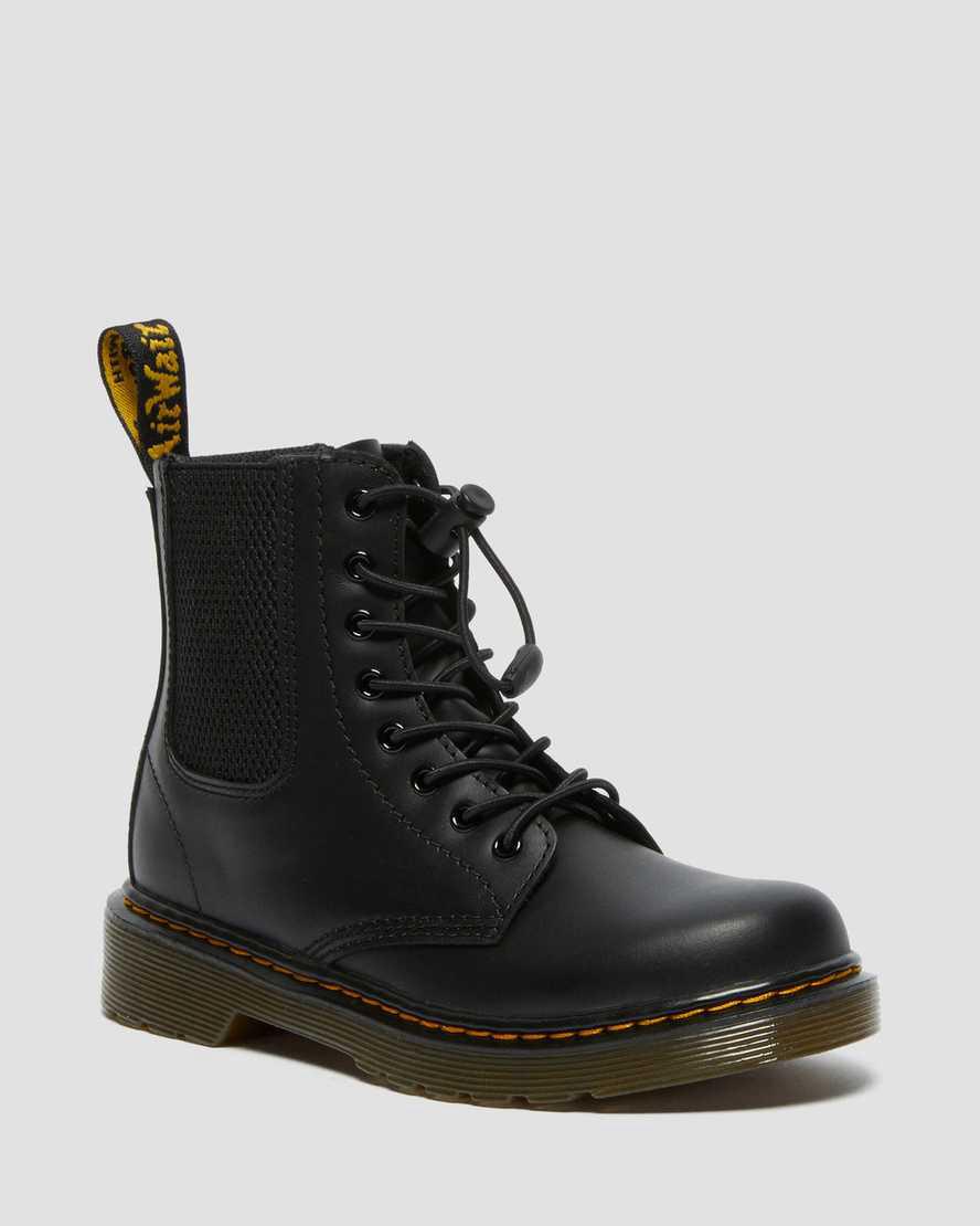 Dr Martens Junior 1460 Harper Leather Stiefel Kinder Schwarz | 246109-QCN