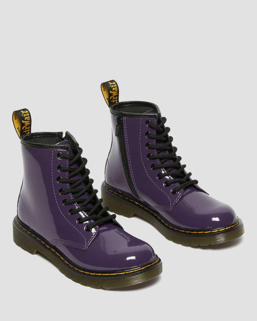 Dr Martens Junior 1460 Patent Leather Schnürstiefel Kinder Blackcurrant Lamper | 901483-RJM