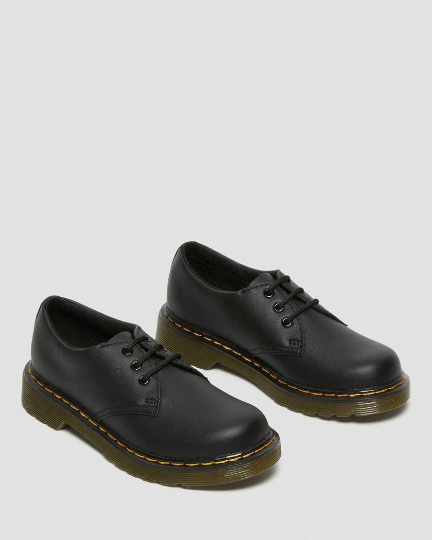 Dr Martens Junior 1461 Softy T Leather Schuhe Kinder Schwarz | 457612-HDF