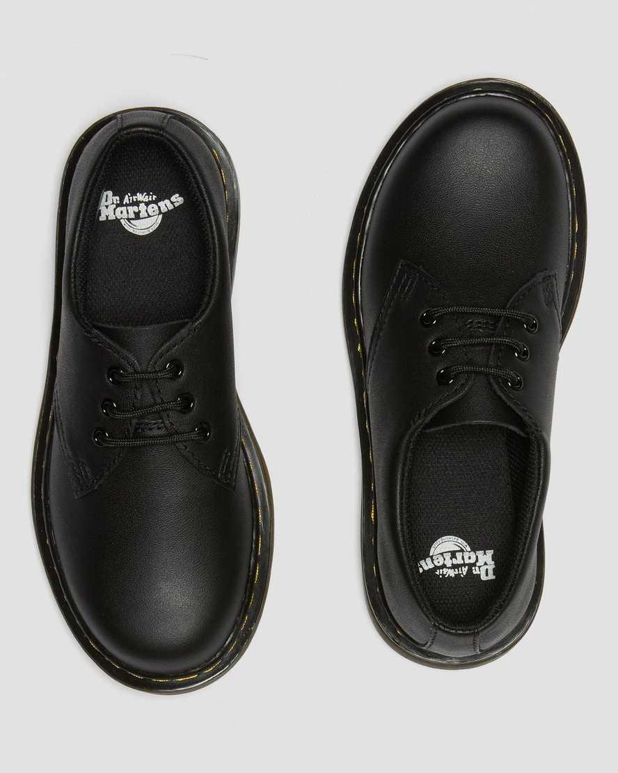 Dr Martens Junior 1461 Softy T Leather Schuhe Kinder Schwarz | 457612-HDF