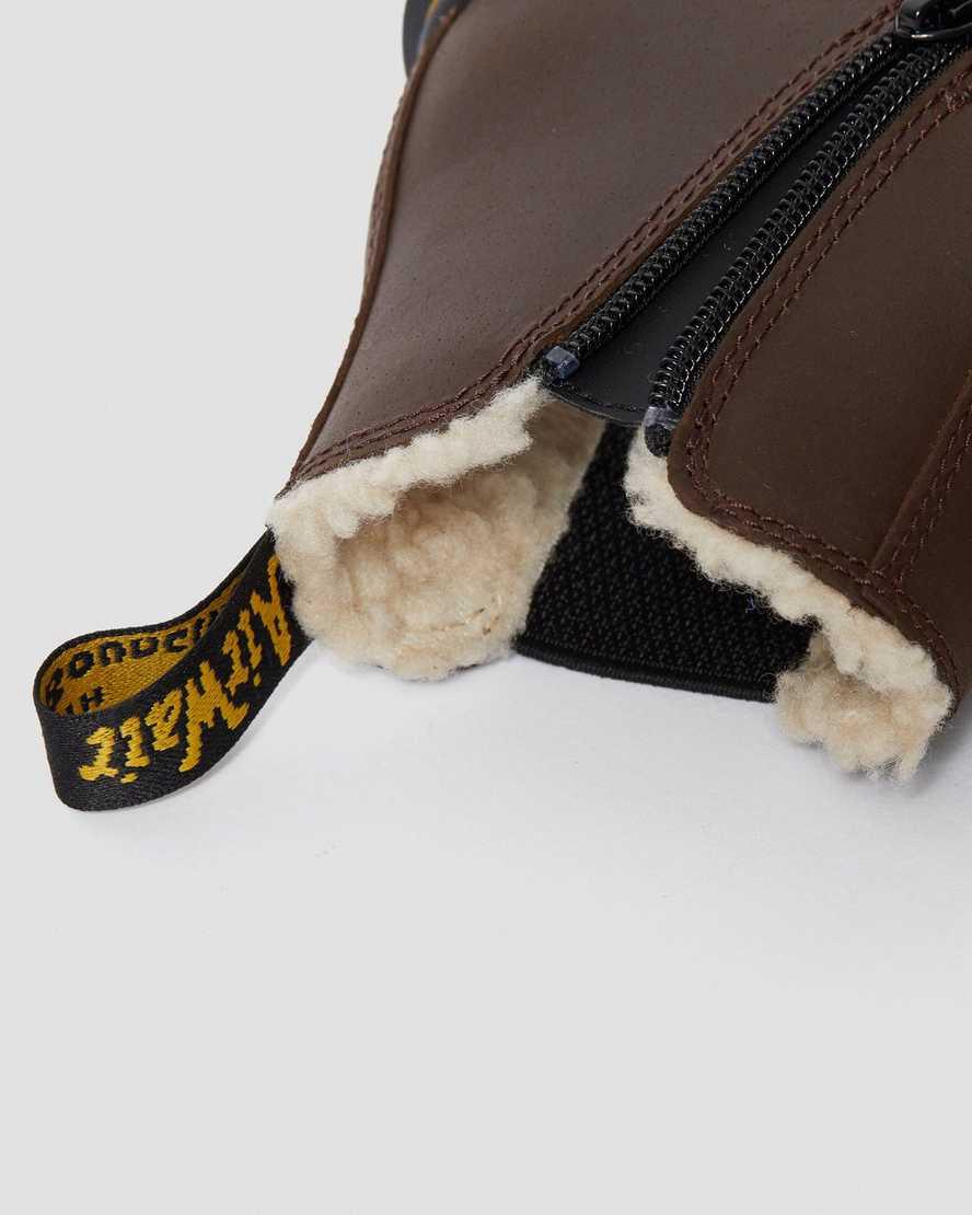Dr Martens Junior 2976 Faux Fur Lined Chelsea Stiefel Kinder Dunkelbraun | 768205-KQU