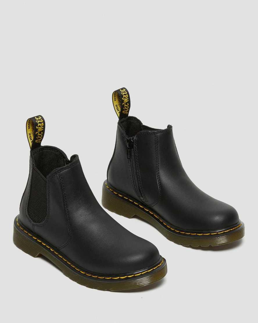 Dr Martens Junior 2976 Softy T Leather Chelsea Stiefel Kinder Schwarz | 165397-SUO