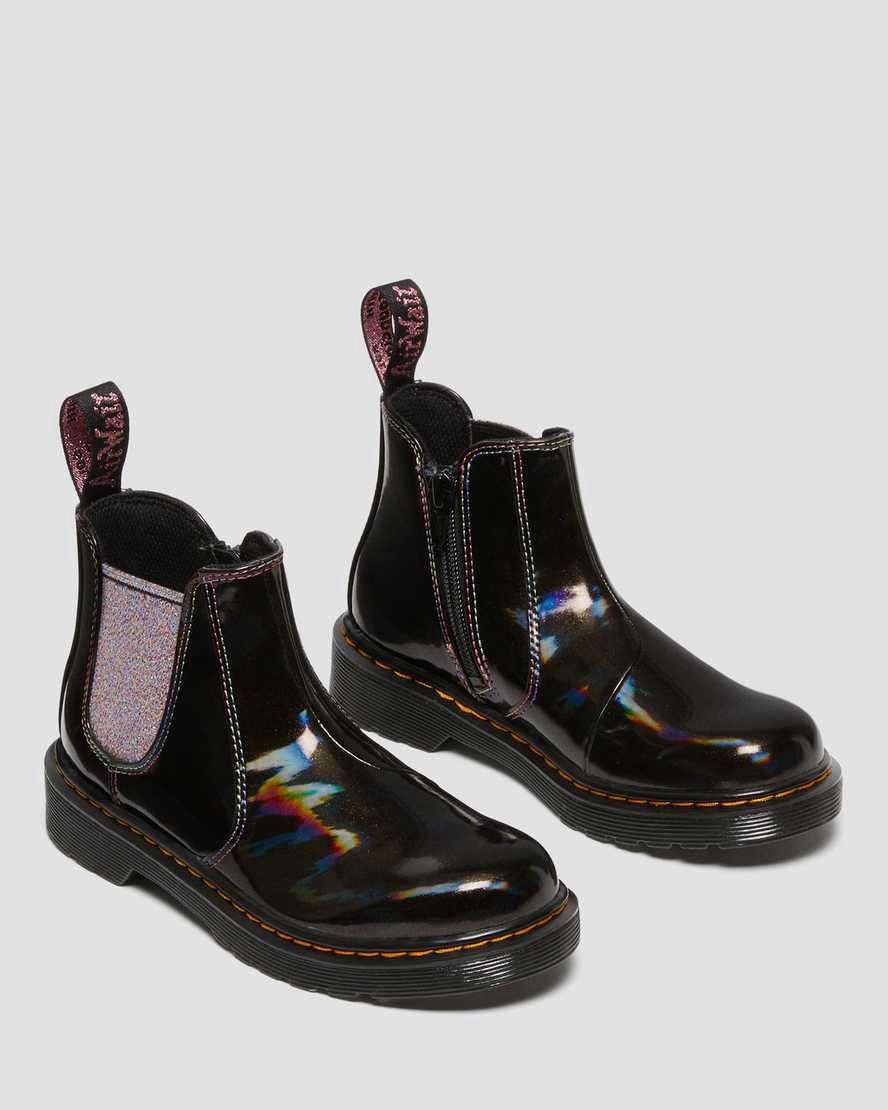 Dr Martens Junior 2976 Sparkle Rays Chelsea Stiefel Kinder Schwarz | 843150-ASD