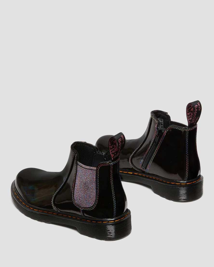 Dr Martens Junior 2976 Sparkle Rays Chelsea Stiefel Kinder Schwarz | 843150-ASD