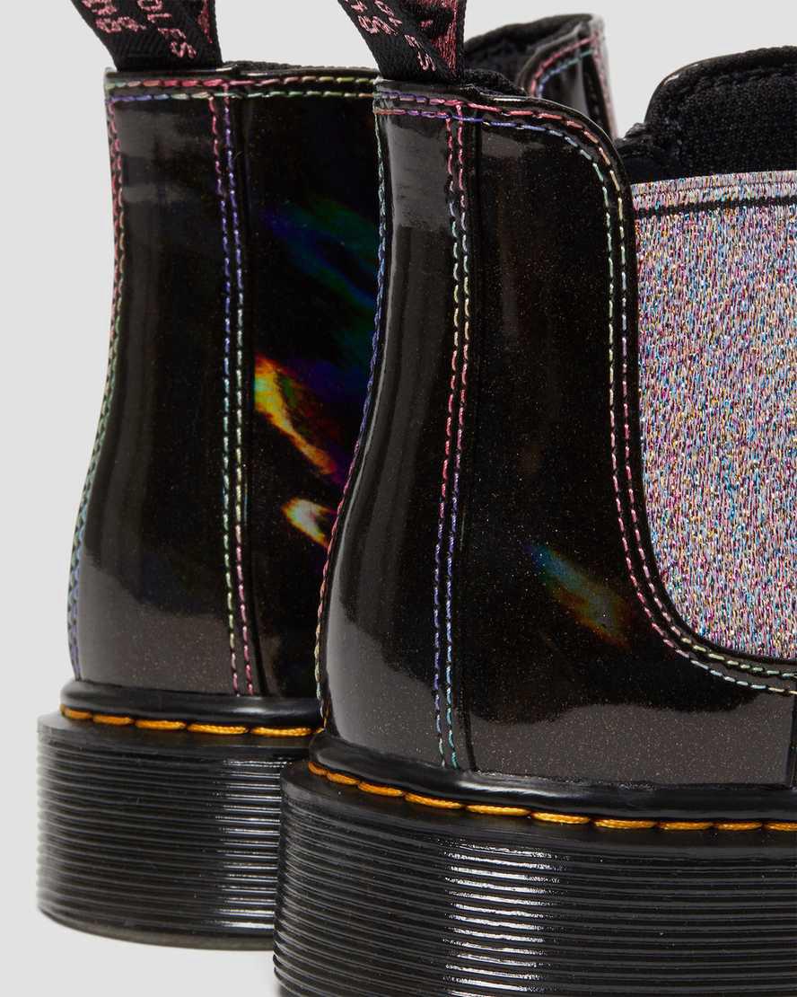 Dr Martens Junior 2976 Sparkle Rays Chelsea Stiefel Kinder Schwarz | 843150-ASD