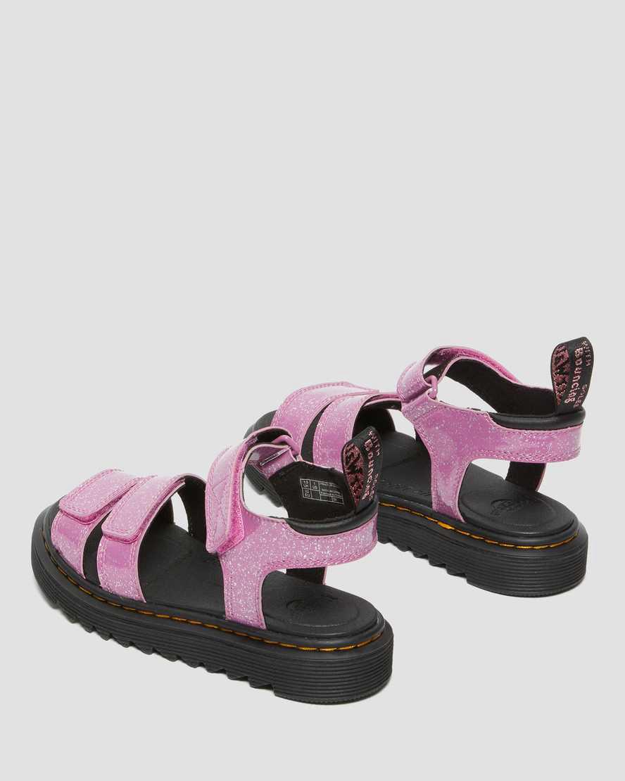 Dr Martens Junior Klaire Glitter Sandalen Kinder Rosa | 902865-YBW