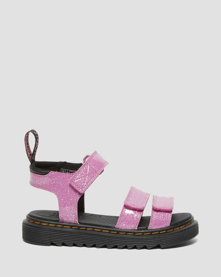 Dr Martens Junior Klaire Glitter Sandalen Kinder Rosa | 902865-YBW