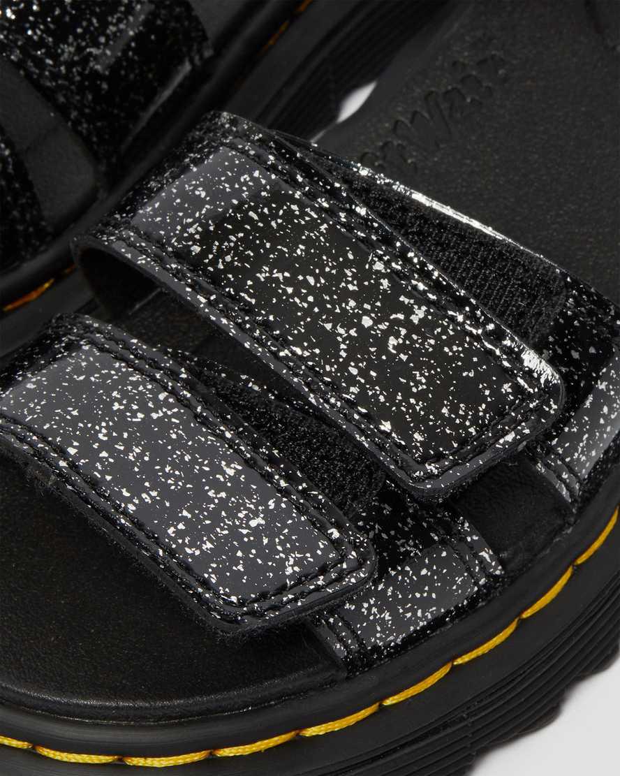 Dr Martens Junior Klaire Glitter Sandalen Kinder Schwarz | 984317-QPH