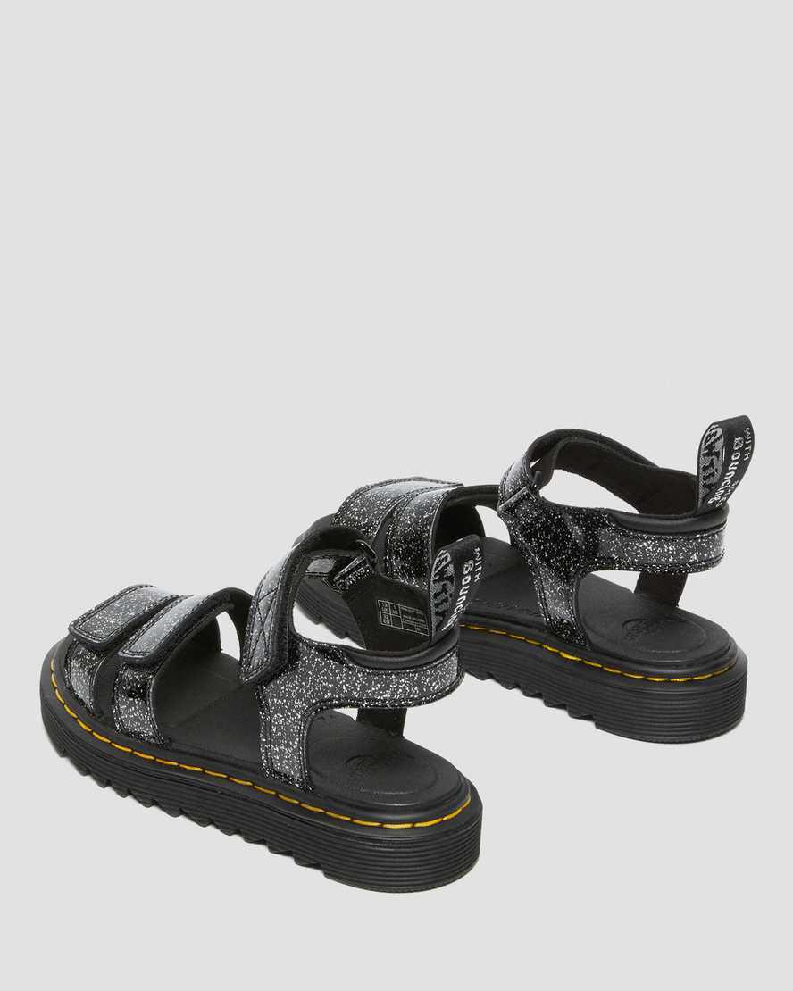 Dr Martens Junior Klaire Glitter Sandalen Kinder Schwarz | 984317-QPH