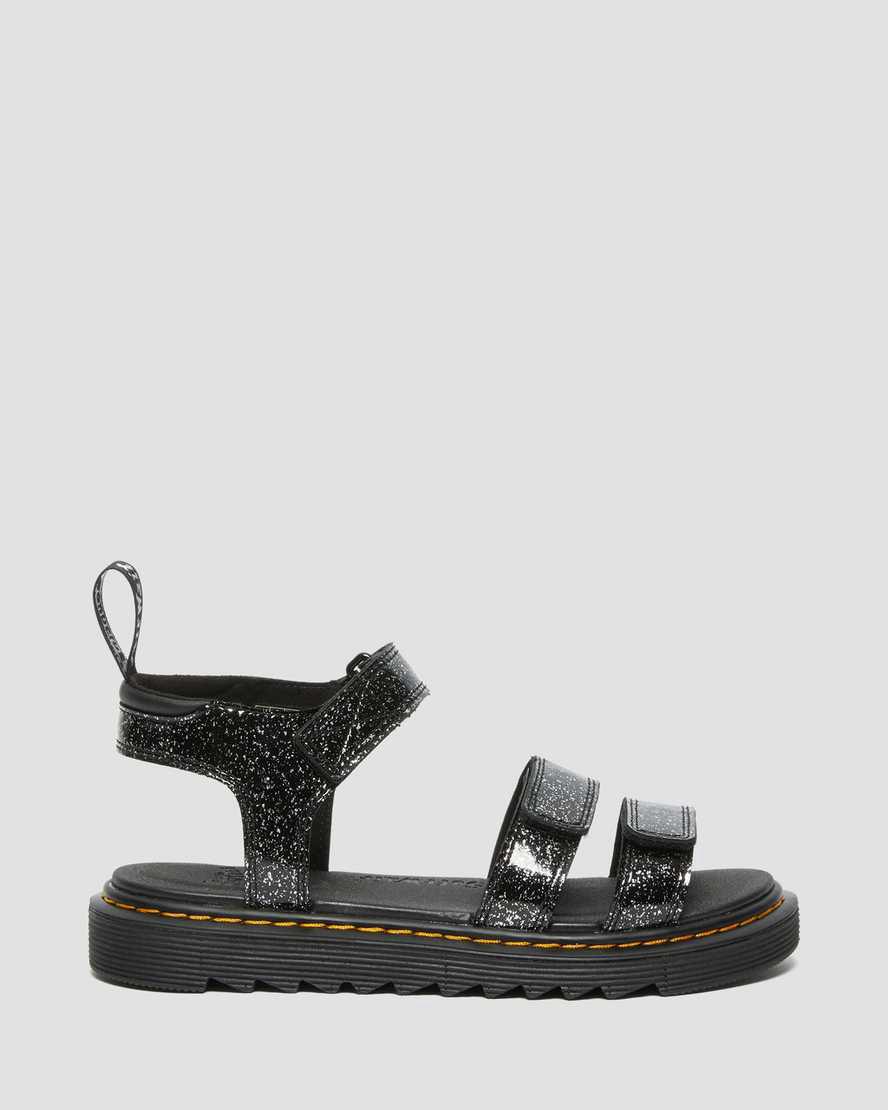 Dr Martens Junior Klaire Glitter Sandalen Kinder Schwarz | 984317-QPH