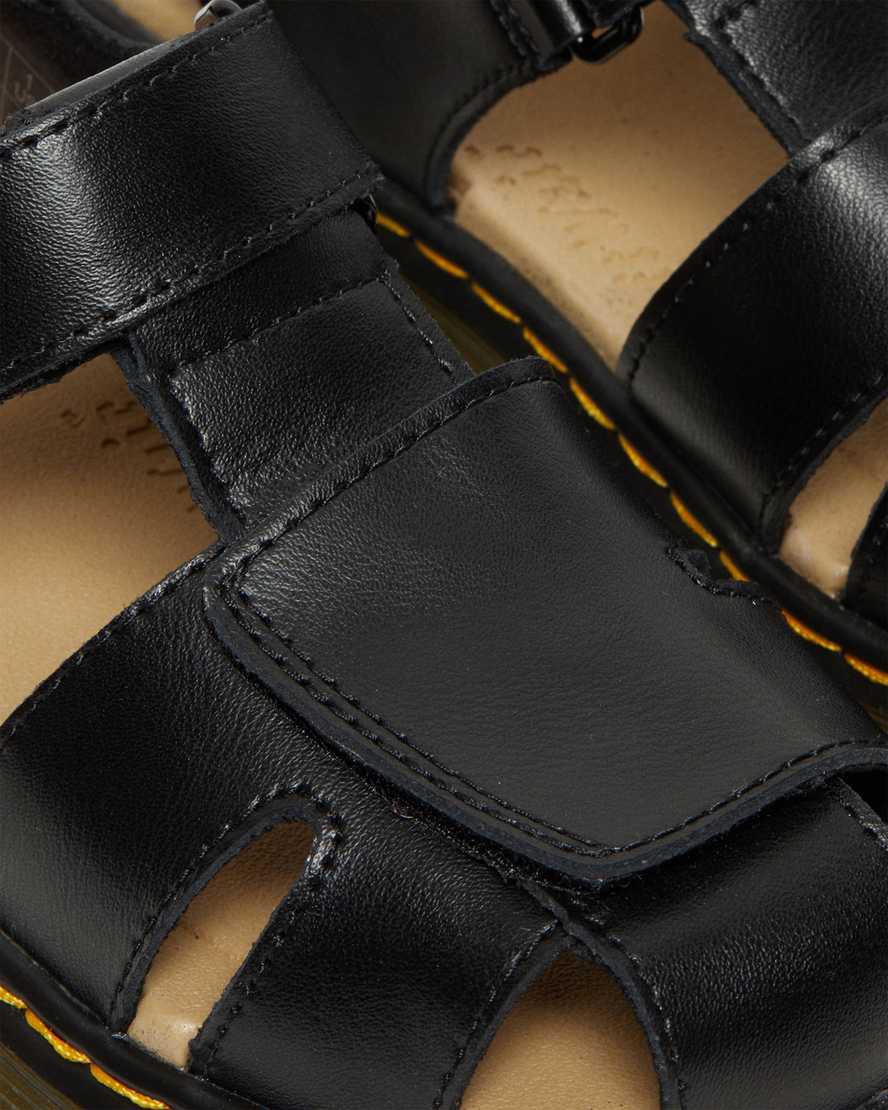 Dr Martens Junior Moby II Leather Velcro Sandalen Kinder Schwarz | 982174-WNR