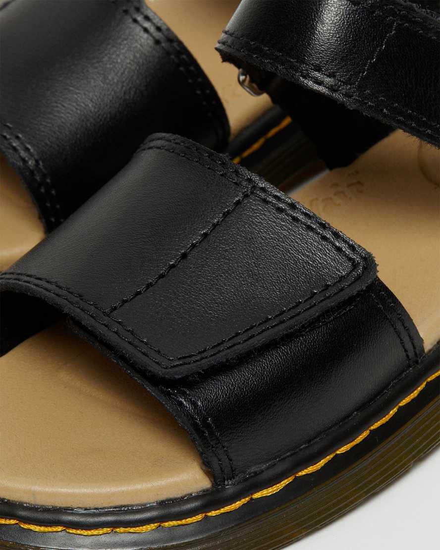 Dr Martens Junior Romi Leather Velcro Sandalen Kinder Schwarz | 579381-ENC