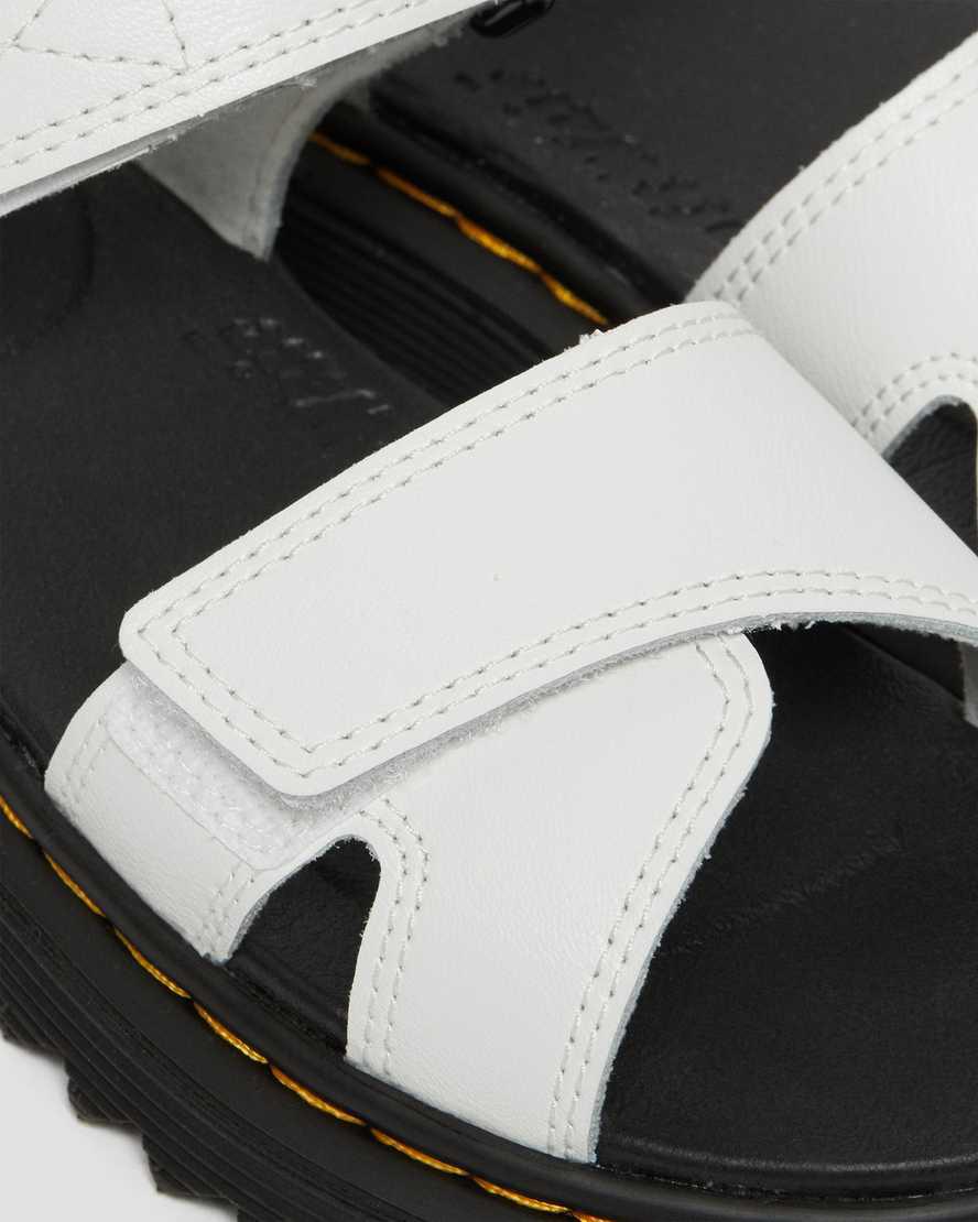 Dr Martens Junior Vossie Leather Sandalen Kinder Weiß | 305174-HFR