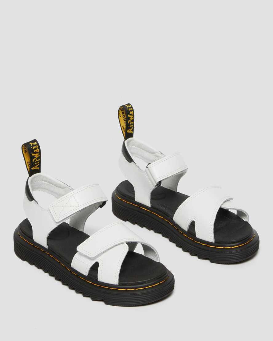 Dr Martens Junior Vossie Leather Sandalen Kinder Weiß | 305174-HFR