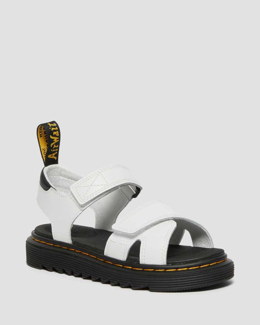 Dr Martens Junior Vossie Leather Sandalen Kinder Weiß | 305174-HFR