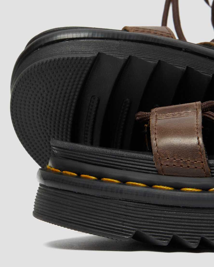 Dr Martens Nartilla Illusion Leather Gladiator-sandalen Damen Dunkelbraun | 163947-BKX