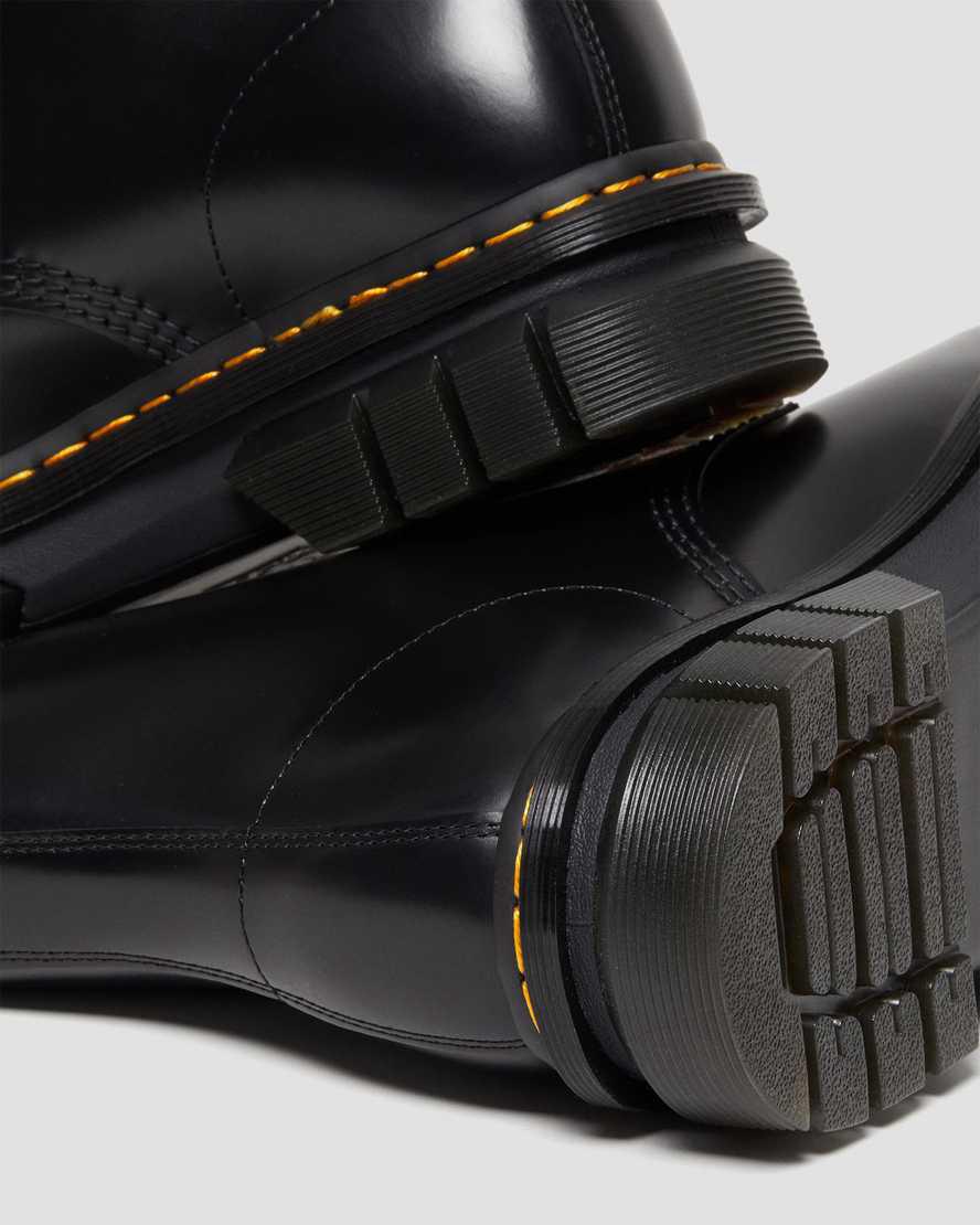 Dr Martens Rikard Smooth Leather Lace Up Plateau Stiefel Damen Schwarz | 314209-SIK