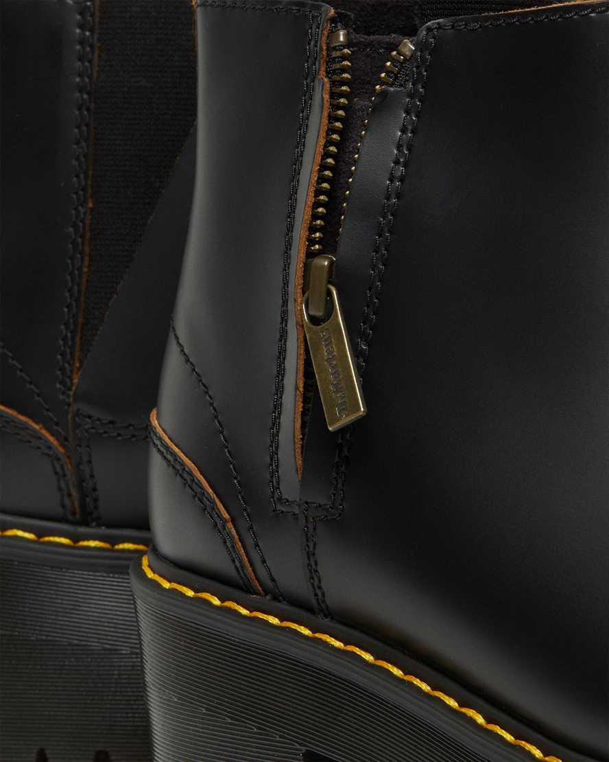 Dr Martens Rometty II Vintage Smooth Leather Chelsea Stiefel mit Absatz Damen Schwarz | 426739-WDE
